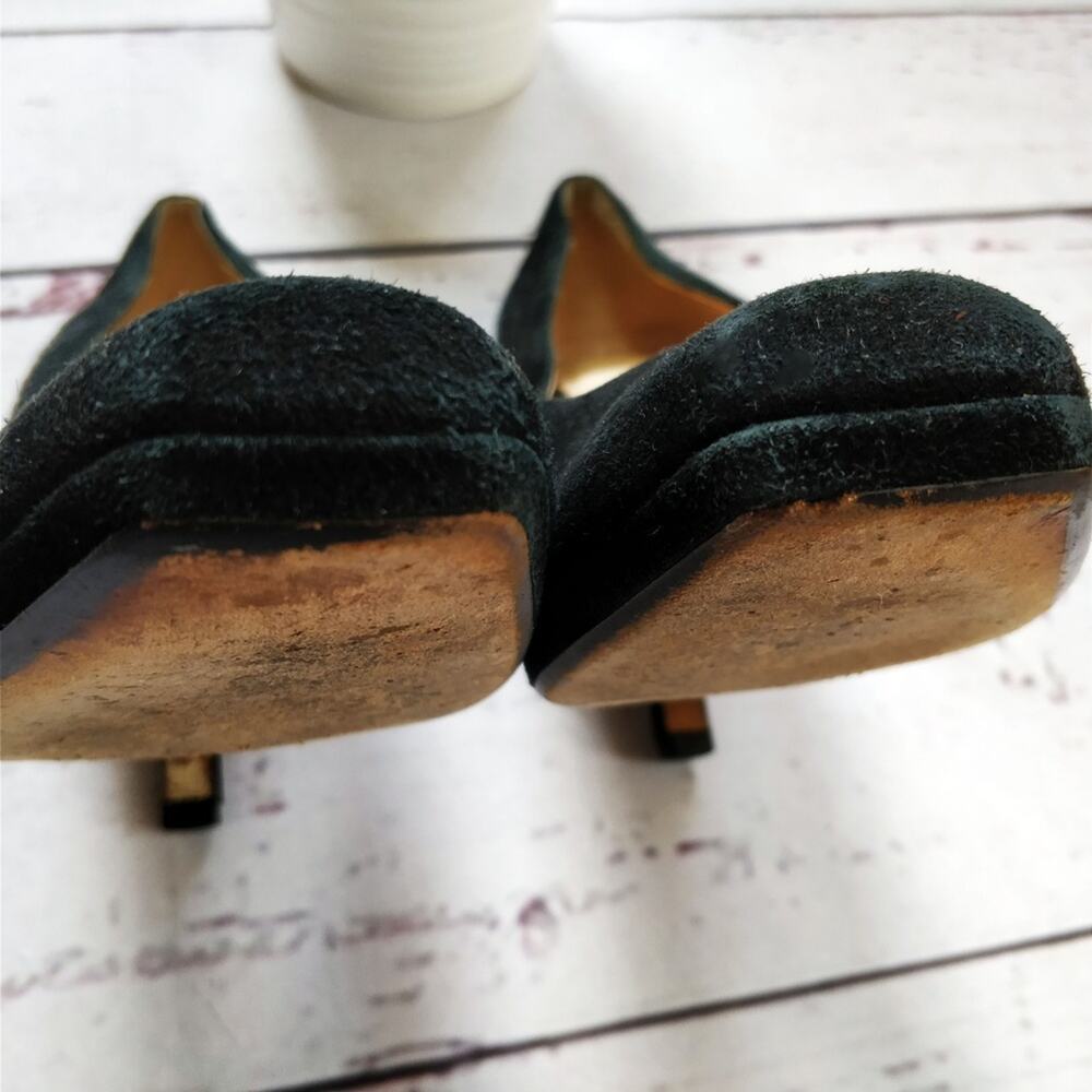 COLE HAAN Nike Air Carma Black Suede Pumps High Heel Square Toe Platform 9.5 - Picture 3 of 7